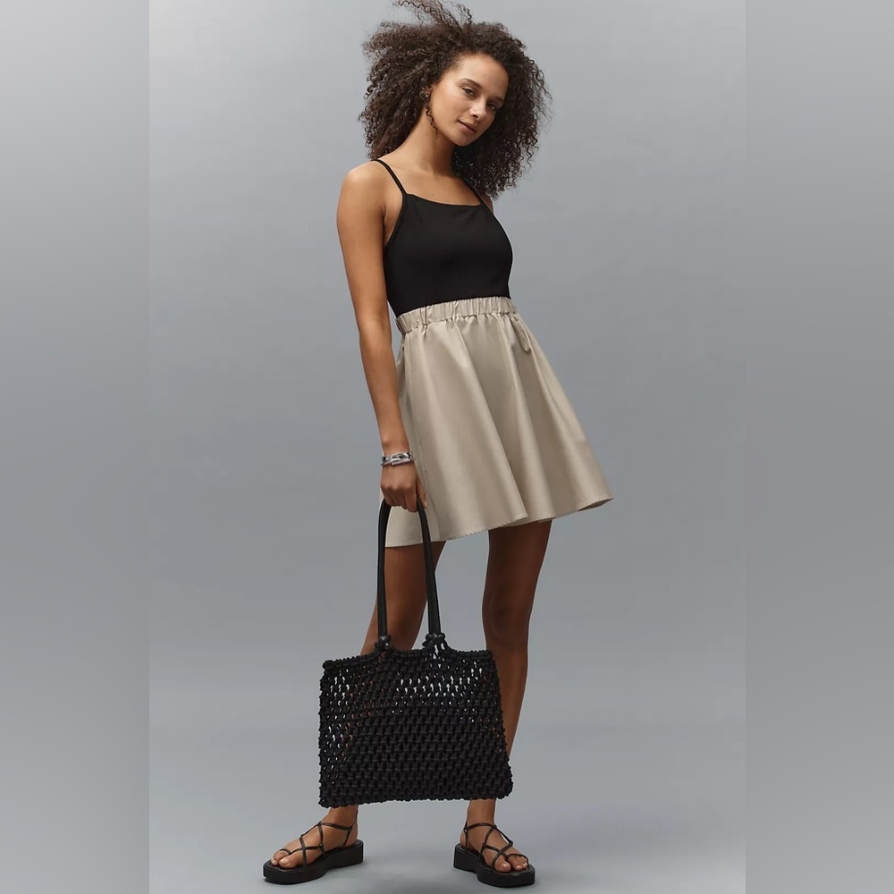 NWT! Anthropologie Maeve Sleeveless Twofer A-Line Mini Dress 🤎